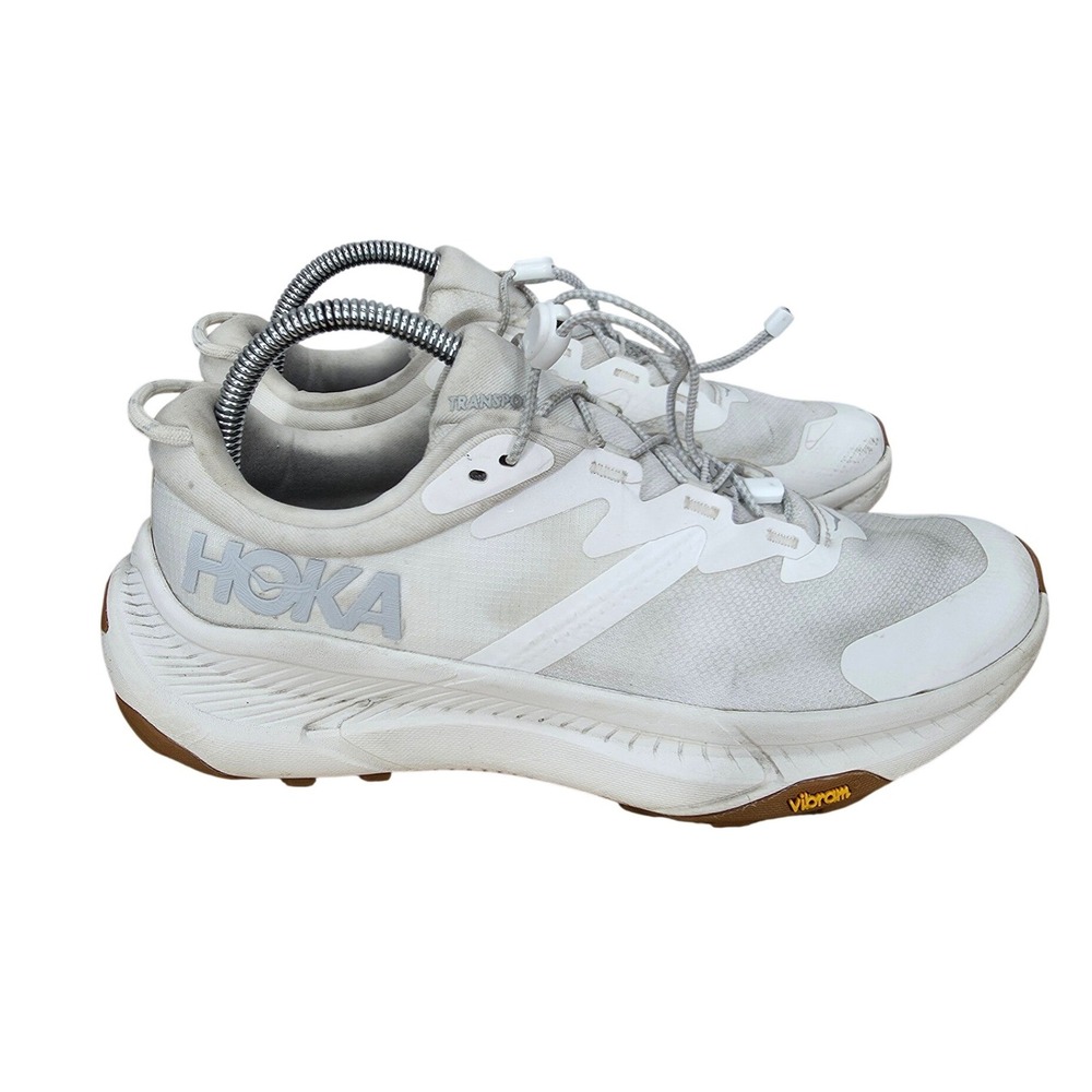 Hoka One One Transport Running Shoes Womens 9 White Toggle Lace Sneakers Commute